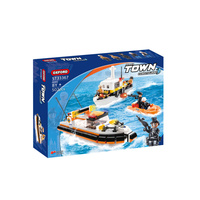 OXFORD TOWN HEROES WATER POLICE Garde-côtes Urbaine Blocs de Construction Bateau de Patrouille Scène de Policier Jouet à Assembler pour Enfants Plastique ABS
