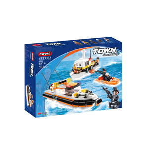 TOWN HEROES, Policía Acuática, Guardia Costera Urbana, Bloques de Construcción, Barco de Patrulla, Policía, Juguete de Ensamblaje para Niños - Product Image 1