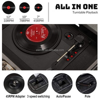 Lecteur de disques vinyles vintage 9 en 1 avec lecteur de CD et cassette, Toca Disco Vinilo Tocadiscos De Vinilo avec USB, cassette et CD