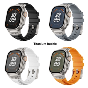 Bracelet en caoutchouc <span class=keywords><strong>sport</strong></span> réglable et étanche pour <span class=keywords><strong>Apple</strong></span> <span class=keywords><strong>Watch</strong></span> Ultra 3 2 42/44/45/46/49MM, style tendance, bracelets en silicone pour hommes - Product Image 3