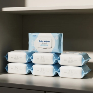 Lingettes pour bébé non tissées bio Pamper en gros, paquet de 80 pièces, non parfumées, marque privée pour les soins de la peau sensible - Product Image 4