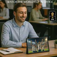 TV Pintar Portabel Android 15,4 inci Layar LED LCD 16:9 300cd/m² Multi-Sistem DVB-C/T/T2 ATSC ISDB untuk Pertandingan Sepak Bola