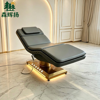 Table de massage électrique pour physiothérapie, lit de soin réglable pour cils et visage, base métallique, lit de massage spa, lit facial pour salons de beauté