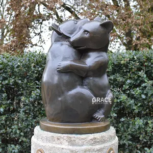 높은 수량 큰 조각 청동 곰 동상 야외