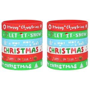 Pulseira de silicone para festival de natal em massa, pulseira de borracha à prova d'água de designer personalizado italiano para unissex