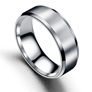 All'ingrosso stile caldo europeo e americano in acciaio inox coppia anello di trafilatura in acciaio al titanio anello <span class=keywords><strong>per</strong></span> le donne degli uomini - Product Image 3