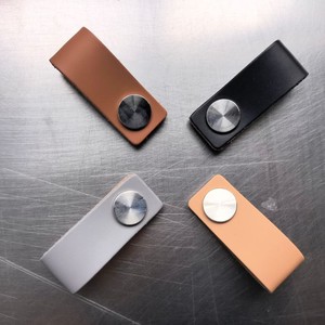 Simple Light Luxury Stainless Steel Furniture Handle Genuine Leather Invisible Anti-Collision Door Bedside Shoe Cabinet <b>Knobs</b> - Product Image 3