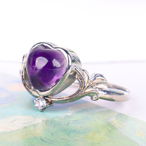 Vente en gros d'anneaux en cristal d'améthyste naturelle et d'anneaux en aquamarine pour femmes - Product Image 2