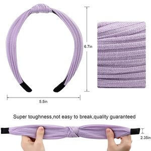 Song May fasce per capelli larghe annodate da donna carine alla moda accessori per capelli antiscivolo in tinta unita regali per feste quotidiane per ragazze - Product Image 3