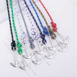 Çok katmanlı siyah çapa bilezikler Polyester kanca halat Wrap etrafında erkekler Viking bileklik bileklik - Product Image 4