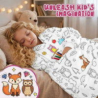 Sudadera con Capucha Personalizable para Colorear, Suave y Cálida, Tipo Manta, con Marcadores Lavables