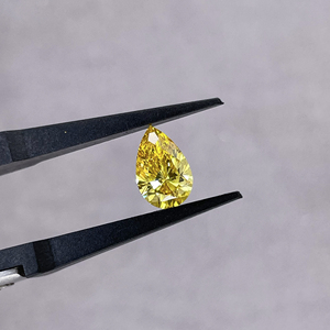 Anillo de Oro Rosa con Diamante Amarillo Intenso de Laboratorio, Corte Pera, 1ct-5ct, Certificado IGI - Product Image 3