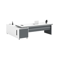 Set Scrivania Direzionale a L in Legno Stile Industriale Moderno Semplice con Sedia, Arredamento Ufficio Personalizzabile per Manager Singolo