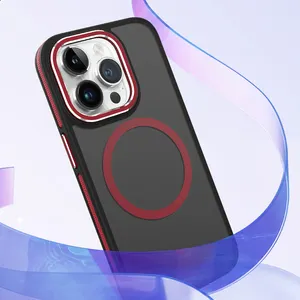 Funda para teléfono móvil con sensación de piel, carcasa para teléfono antihuellas dactilares con magnético para iPhone 12 13 14 15 pro Max Lens peotect