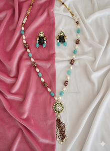 Antique <b>Jewellery</b> High <b>Gold</b> Polish Long Mala <b>Set</b> Designer Party Wear Fancy Traditional Necklace <b>Set</b> for Women - Product Image 6