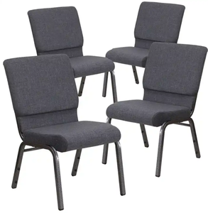 Silla de Iglesia de Metal Tapizada en Tela para Auditorio, Iglesia, Teatro, Sala de Conferencias, Sala de Reuniones, de 20 Pulgadas, de Alta Calidad, con Brazos, para Eventos - Product Image 2