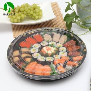 Bandeja de plástico de estilo japonés, fabricante de mascotas recicladas, plato redondo desechable, plato de fiesta de Sushi con tapa - Product Image 6