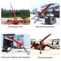 Mini-grue araignée hydraulique de 5 tonnes, grue sur chenilles à rotation 360° pour espaces étroits, levage en usine intérieure, pour la manutention de moteurs et boîtes de vitesses