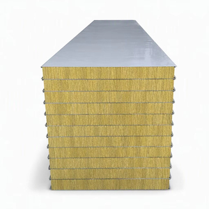 Panneaux muraux isolants sandwich <span class=keywords><strong>en</strong></span> <span class=keywords><strong>laine</strong></span> <span class=keywords><strong>de</strong></span> <span class=keywords><strong>verre</strong></span> résistante à la chaleur pour ateliers et entrepôts à structure métallique - Product Image 1