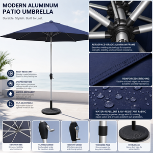 <span class=keywords><strong>Parasol</strong></span> <span class=keywords><strong>de</strong></span> <span class=keywords><strong>marché</strong></span> imperméable en <span class=keywords><strong>toile</strong></span> satinée avec mât en aluminium pour jardin, restaurant et mobilier <span class=keywords><strong>de</strong></span> <span class=keywords><strong>marché</strong></span> - Product Image 1