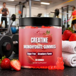 Creatine monohydrate gummies 5000มก. สำหรับการเจริญเติบโตของกล้ามเนื้อ, แกมมี่พลังงานก่อนออกกำลังกายด้วยอิเล็กโทรไลต์, อาหารเสริมมังสวิรัติปราศจากน้ำตาล - Product Image 1