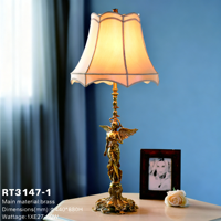 Lampe de table décorative de luxe en laiton antique français, statue de femme, 5 bras, candélabre en cristal, lampe de bureau pour salon