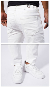 Pantalones vaqueros rotos para <span class=keywords><strong>hombre</strong></span>, pantalones casuales de mezclilla fina, pantalones clásicos de <span class=keywords><strong>vaquero</strong></span>, pantalones de jogging para <span class=keywords><strong>hombre</strong></span> joven - Product Image 5