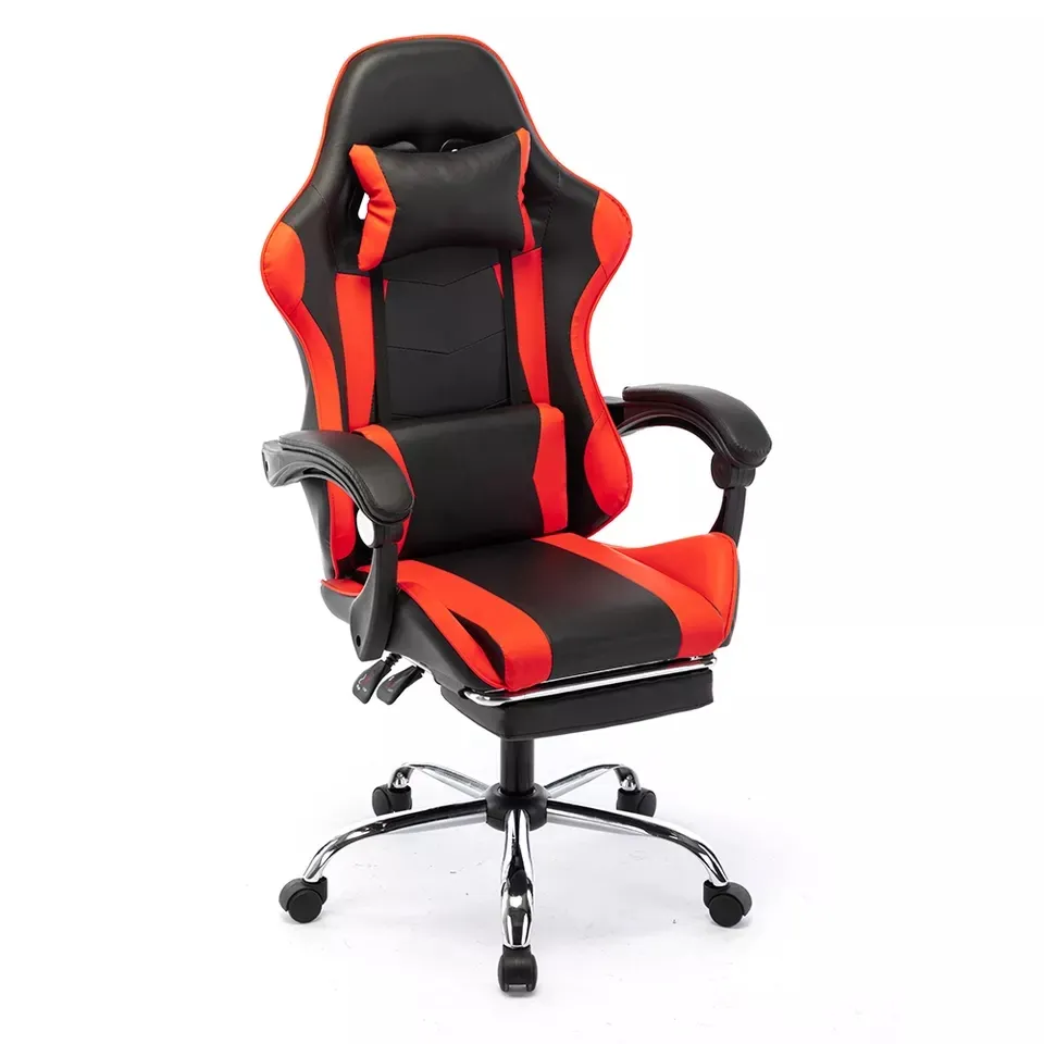 Charmount – chaise de Gaming ergonomique pivotante en cuir, fauteuil de Gaming inclinable, noir
