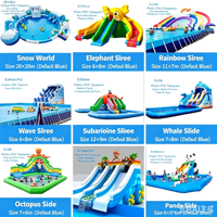 Équipement de parc aquatique gonflable, toboggans Panda et Éléphant, piscine pour enfants, structure de support pour piscine, utilisation en extérieur