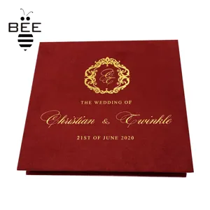 Box Wedding Box Cardboard Box Invitation Card Packing Red Box Cardboard Luxury Packaging Boxes With Paper Velvet Insert For Wedding Invitation
