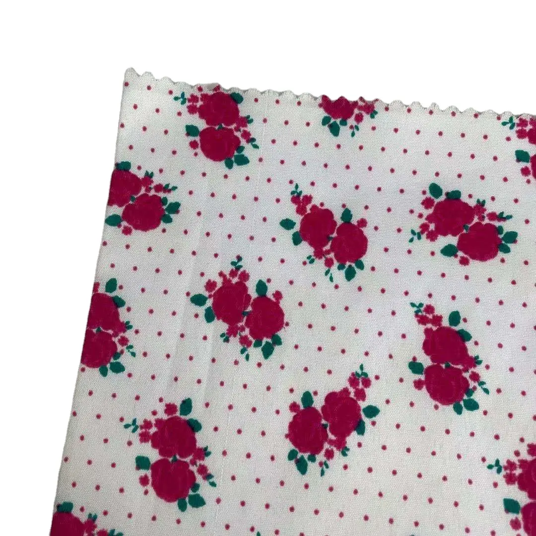 rose flower printed organic poplin cotton 20*20 60*60 100% Dress Fabric