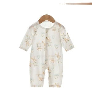 Baby Long Sleeve Bodysuit Thin Knitted Unisex Romper With <b>Cute</b> <b>Bear</b> Print For Newborn Summer Wear - Product Image 5