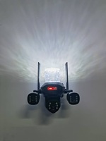 OMSEN 2026 Nouvelle Tendance Lampe Murale Solaire Caméra LED RGB Éclairage Blanc Chaud avec 3 Objectifs de Caméra CCTV WiFi et Carte SIM 4G