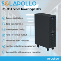 UPS Tipe Tower 10-20kVA Efisiensi Tinggi 380Vac Kontrol Digital Layar LCD Kompatibel dengan Generator 0-40 Jam Operasi