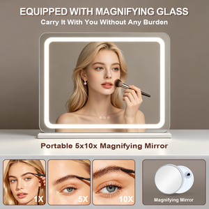 Holly Wood Rectangle Metal Desktop Cosmetic <strong>Mirror</strong> Personalized Large Size Vanity <strong>Mirror</strong> with Led High Brightness Adjustable - Product Image 6