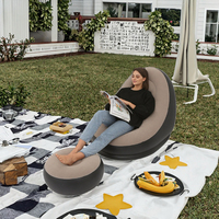 Canapé gonflable personnalisé, chaise longue portable, fauteuil gonflable individuel d'extérieur avec repose-pieds