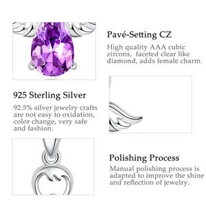 Collar de Plata de Ley 925 Merryshine con Alas de Cristal Morado y Ángel Guardián para Mujer - Product Image 6