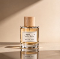 Kotak Kemasan Parfum Kaca Berkualitas Tinggi dengan Tutup Kayu Bulat, Botol Parfum Semprot Custom 30ml 50ml 100ml dan Tutupnya