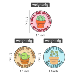 Épingles en émail 'Procédez à votre propre risque' - Broches amusantes en forme <span class=keywords><strong>de</strong></span> plantes succulentes et <span class=keywords><strong>de</strong></span> cactus en pot, badges <span class=keywords><strong>de</strong></span> revers, bijoux en gros - Product Image 6