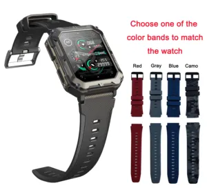 2023 Outdoor Smart Watch For Men BT Call IP68 Waterproof Large Memory Outdoor Sports Smartwatch 380mAh Large Battery