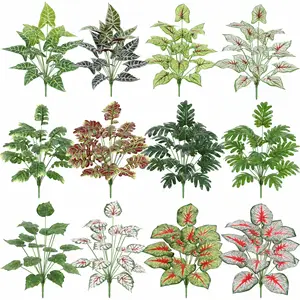 מלאכותי 18 ראש צמחי עץ בית תפאורה בונסאי עץ פלסטיק צמחים סירי גן גינון מודרני צמחים מקורה פאלם