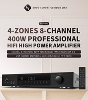 HIFI 4 Zones 8 Canaux Amplificateur 50Wx8ch LED Amplificateur Stéréo 8 Canaux Avec Enregistrement Télécommande