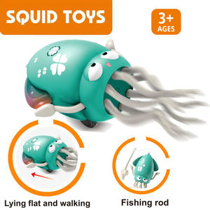 Luckytoys 새로운 독특한 장난감 오징어 장난감 전기 걷는 문어 오징어 빛과 음악 감지 크롤링 춤 문어 장난감 - Product Image 4