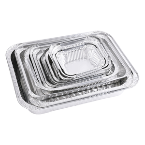 <span class=keywords><strong>Contenedor</strong></span> Desechable de <span class=keywords><strong>Aluminio</strong></span> Ecológico F2 de 2.25LB con Tapa, Bandeja Plateada Sostenible para Servicio de Comida para Llevar, Ideal para Aerolíneas - Product Image 1