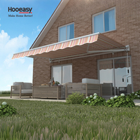 Hooeasy Fournitures de jardin, auvent rétractable pare-soleil, auvent de jardin, auvent de patio, bras pliables réglables en angle