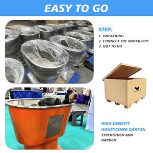 สีที่กําหนดเองหรูหราสแตนเลสสัตว์เลี้ยงสุนัขอาบน้ํากรูมมิ่งอ่างอาบน้ําสปาผลิตภัณฑ์อาบน้ําสําหรับผ่อนคลายสัตว์เลี้ยงของคุณ - Product Image 5