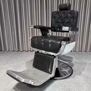k Black Tufted Barber <b>Chair</b> Hydraulic Salon Reclining <b>Chair</b> Leather Tattoo Treatment <b>Chair</b> for Hair Studio - Product Image 5