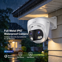 Ultra Geniş 180 Derece 8MP 4K Çift Lensli POE Kamera IP67 Tam Metal Gövdeli Çift Yönlü Sesli Dış Mekan Güvenlik IP Kamerası