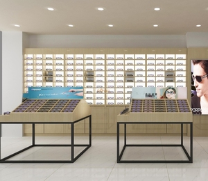 Tùy Chỉnh Quang Học Cửa Hàng Đồ Nội Thất Kính Cửa Hàng Thiết Kế Nội Thất Gỗ Kính Hiển Thị Kệ Kính Đứng Hiển Thị Tủ - Product Image 2