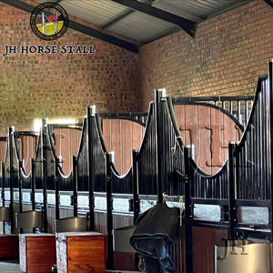 คอกม้าไม้ไผ่แบบกำหนดเอง พร้อมเคลือบผง  แผงด้านหน้าแบบโมดูลาร์ ประตูบานพับ - Product Image 3